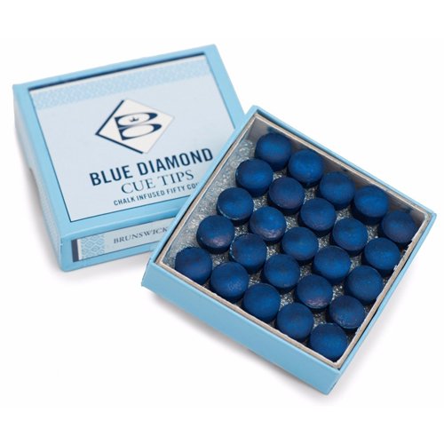Brunswick Blue Diamond Leather Cue Tips – Box of 50